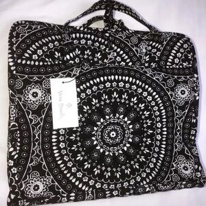 Vera Bradley Cotton Grand Hanging Travel Organizer Black Bandana Medallion
